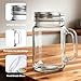PIEMEET 12 Pack Mason Jar Cups, 16 oz Mason Jars with Handle and Lids, Reusable Glass Mugs, Glass Drinking Jars for Beverages Juice Cocktails Iced Tea Smoothies Party Favors