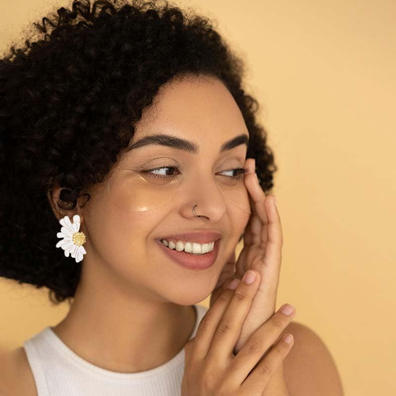 Exaggerated Vintage Flower Stud Earrings for Women Trendy Half Daisy Earrings Bohemian Statement Earrings Extra Large Enamel Dangle Earrings for Woman Oversized Floral Earrings for Mom Daughter - Image 7