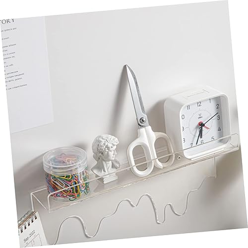 Miniatura 5 de 2 estantes flotantes transparentes montados en la pared, organizadores de baño y almacenamiento para cosméticos, soporte para brochas de maquillaje,