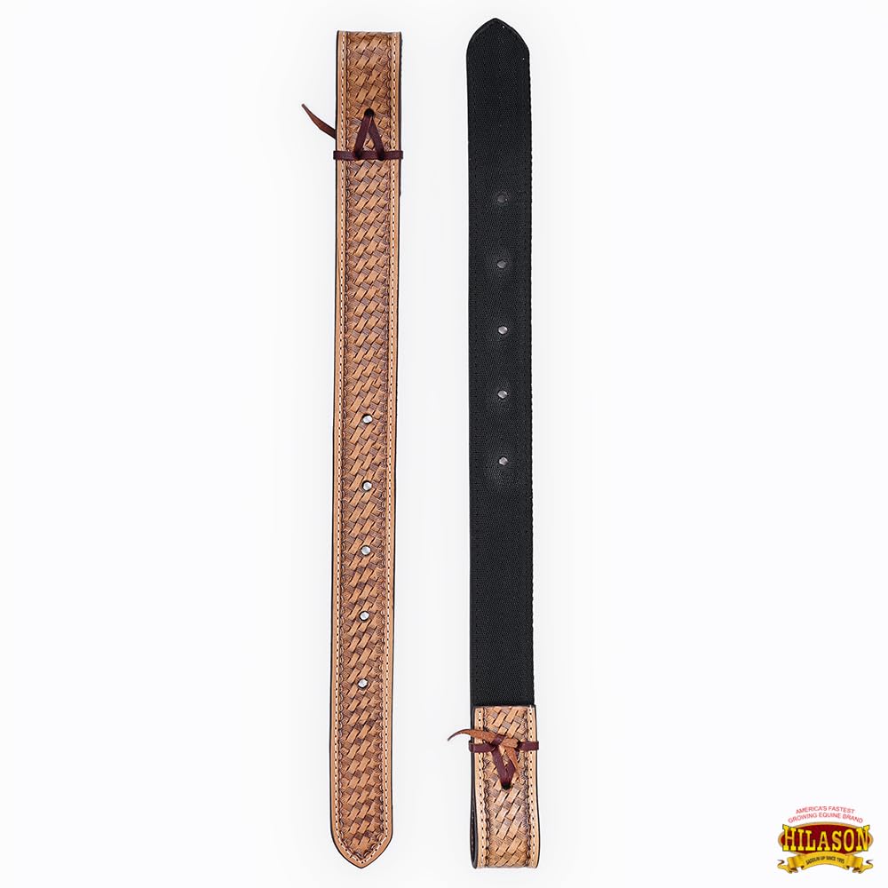 HILASON Western - Sella per cavallo in pelle billette con cestino intrecciato
