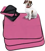 Kit 3 tapetes higiênicos laváveis premium - Alta absorção (Rosa, 70x50)