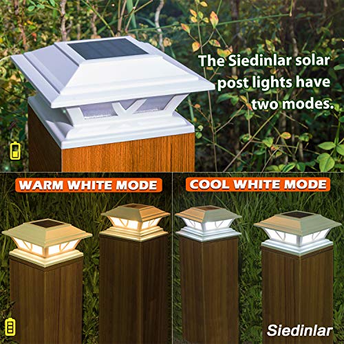 Siedinlar JX-ZT-9168W Solar Post Lights Outdoor 2 Modes Led Fence Deck Cap Light thumb #1