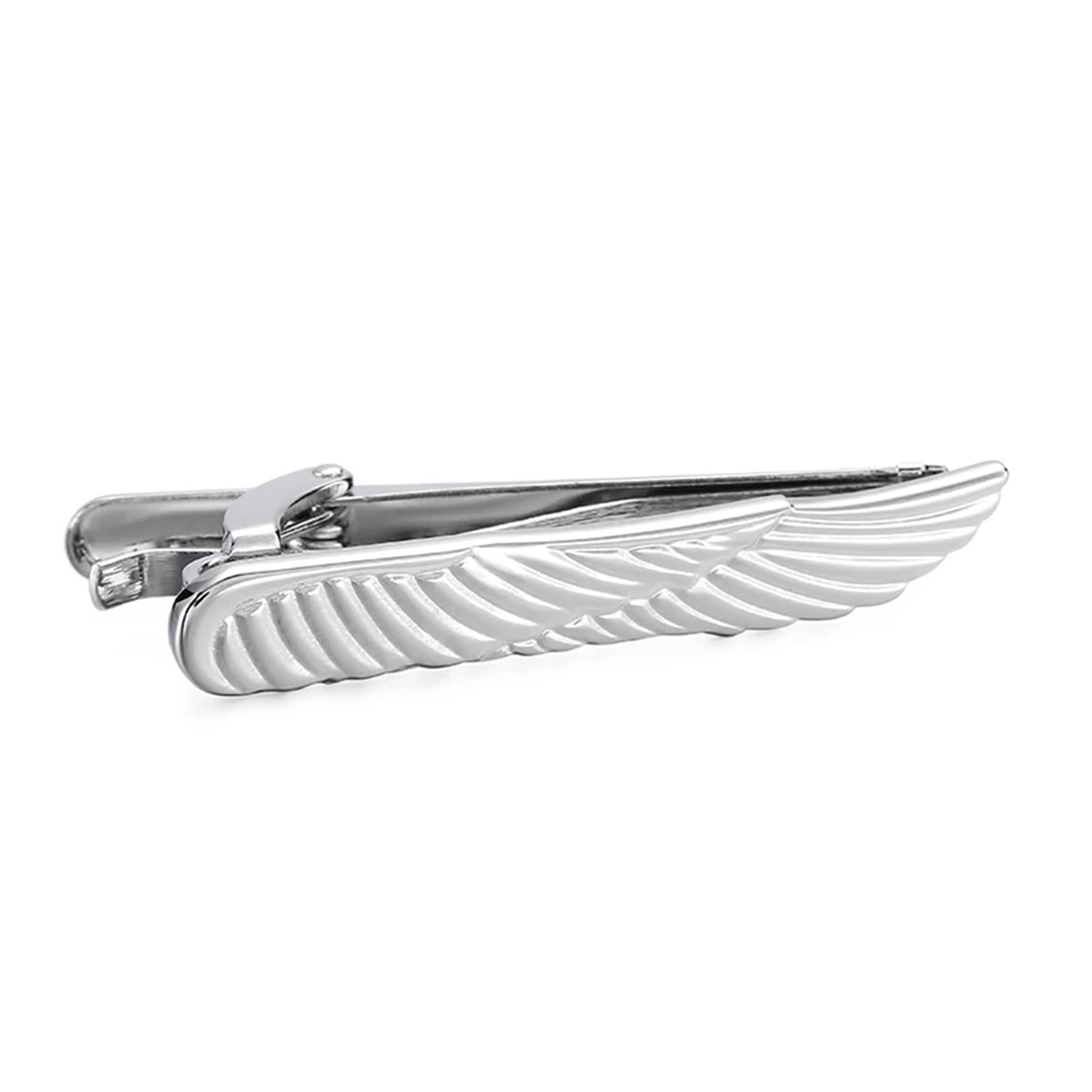 Pisacorbatas Clips de corbata clásicos for hombre y mujer, con alas Metal, accesorios for camisas negocios, joyería, 2 uds