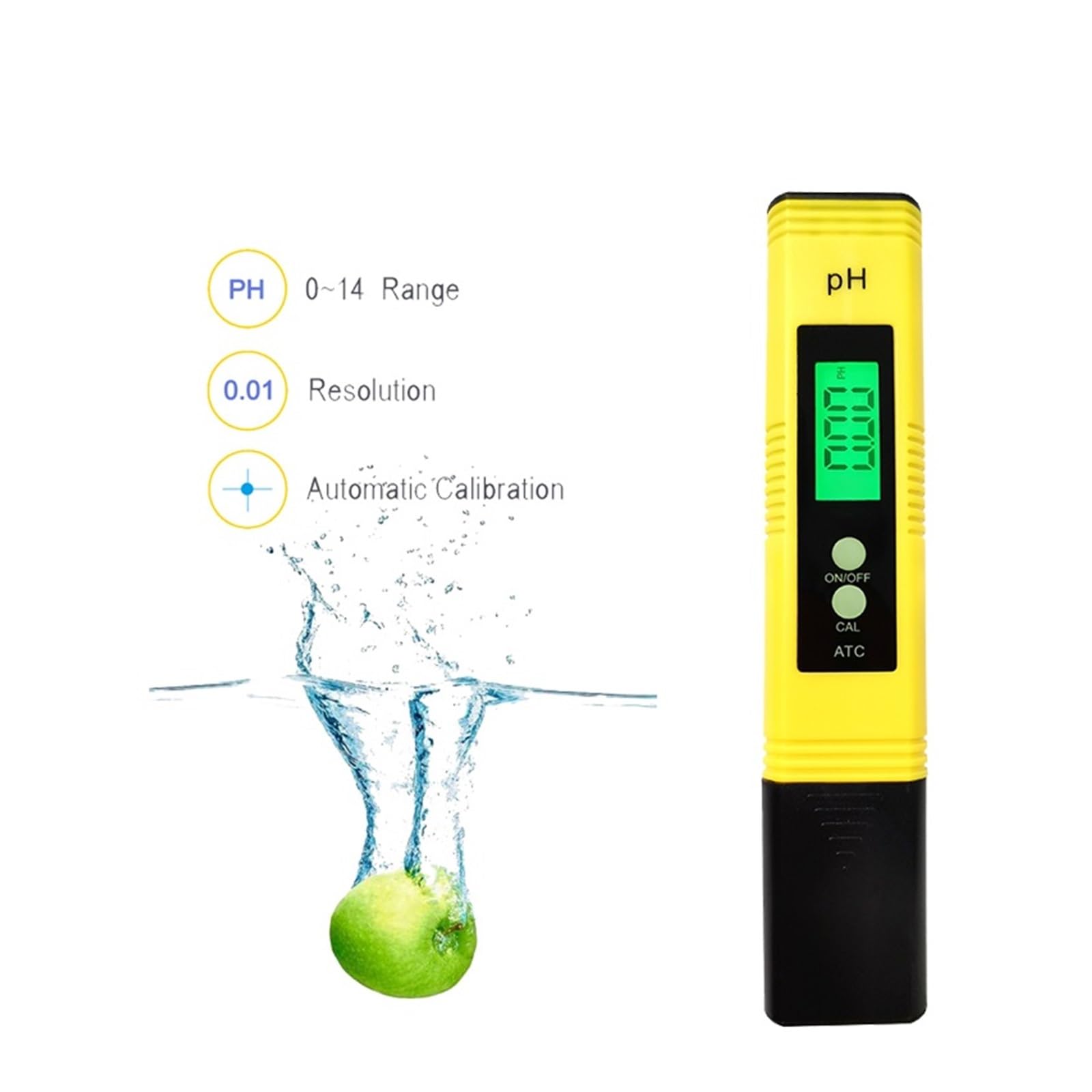 Mini 0.01 Precisione Digitale 0-14 PH Meter Tester for Acqua Cibo Acquario Piscina Idroponica Misurazione Dispositivo di Acidità Rilevamento Rapido E Preciso(PH03-no Backlight)