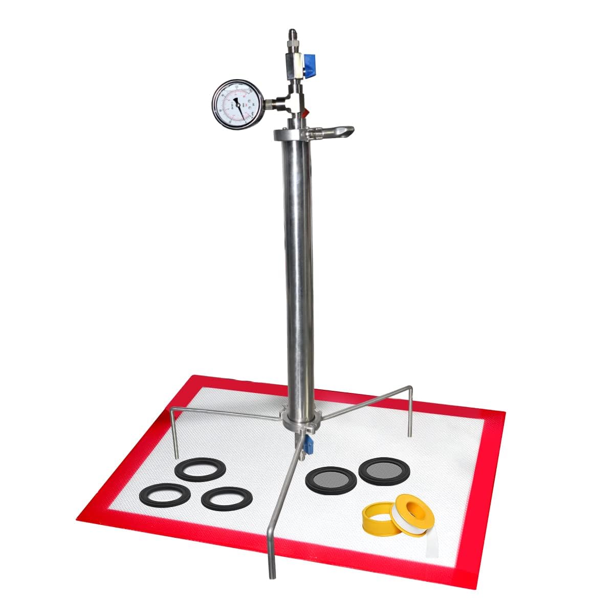 90G Vakuumkammer-Kit aus Edelstahl mit Stativ Hochsichere Industrieausrüstung zur Extraktion von Essenzen aus Pflanzenblättern Geschlossenes Vakuumröhrensystem