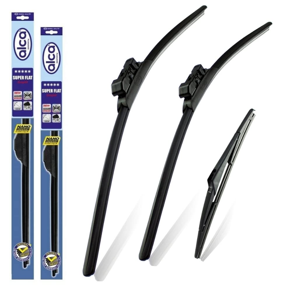 alca Germany Fits Renault Captur 2016-2020 Set of 3 Windscreen Wiper Blades Super Flat Front Rear 26"14"TLB 11"L ASF2614TLB11L