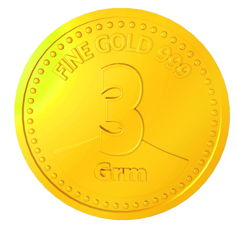 3gm Euphoria Jewellery by A Himanshu pure 24KT gold coin in 999 finese-image-44