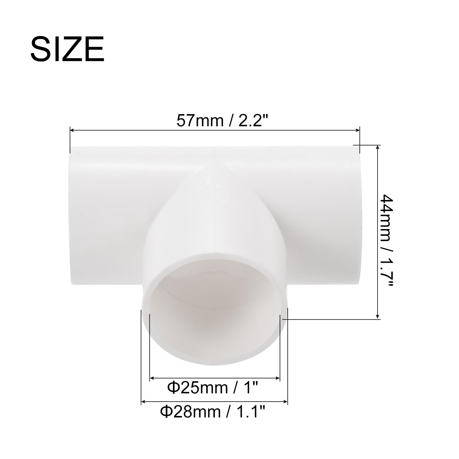QUARKZMAN Giunto per Guaina Pvc Raccordi a Forma di T Giunto per Tubo Bianco 25 mm 3 Vie per Guaina Elettrica da Giardino Confezione da 30