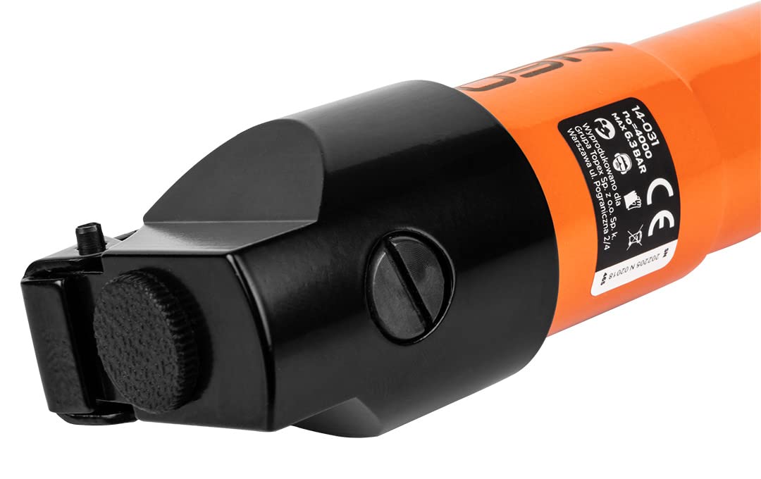 NEO TOOLS Martillo de aguja para óxido y soldadura, 12 x 3 mm, presión de trabajo 6,3 bar, consumo medio de aire 125 l/min, 4000 trazos/min, conexión, 1/4", peso 1,30 kg, CE