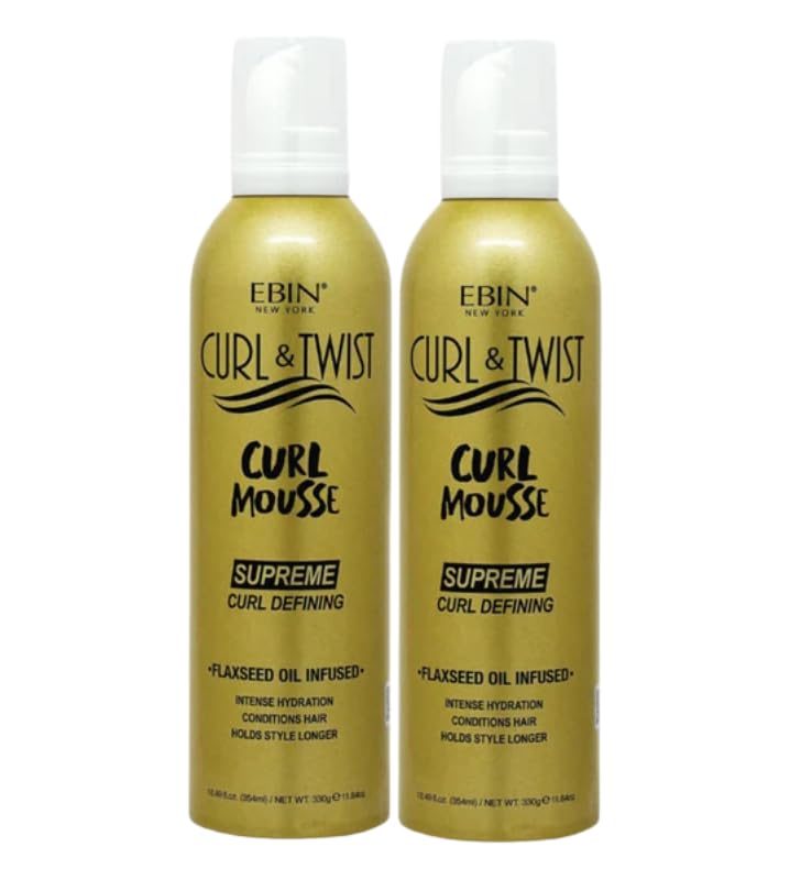 EBIN NEW YORK Braid Mousse – 2x Curl & Twist Curl Mousse 354ml Defining Styling Foam for Braids, Twist-Outs, and Protective Styles – Moisturizing and Lightweight Formula – Gift Set (2 Items)