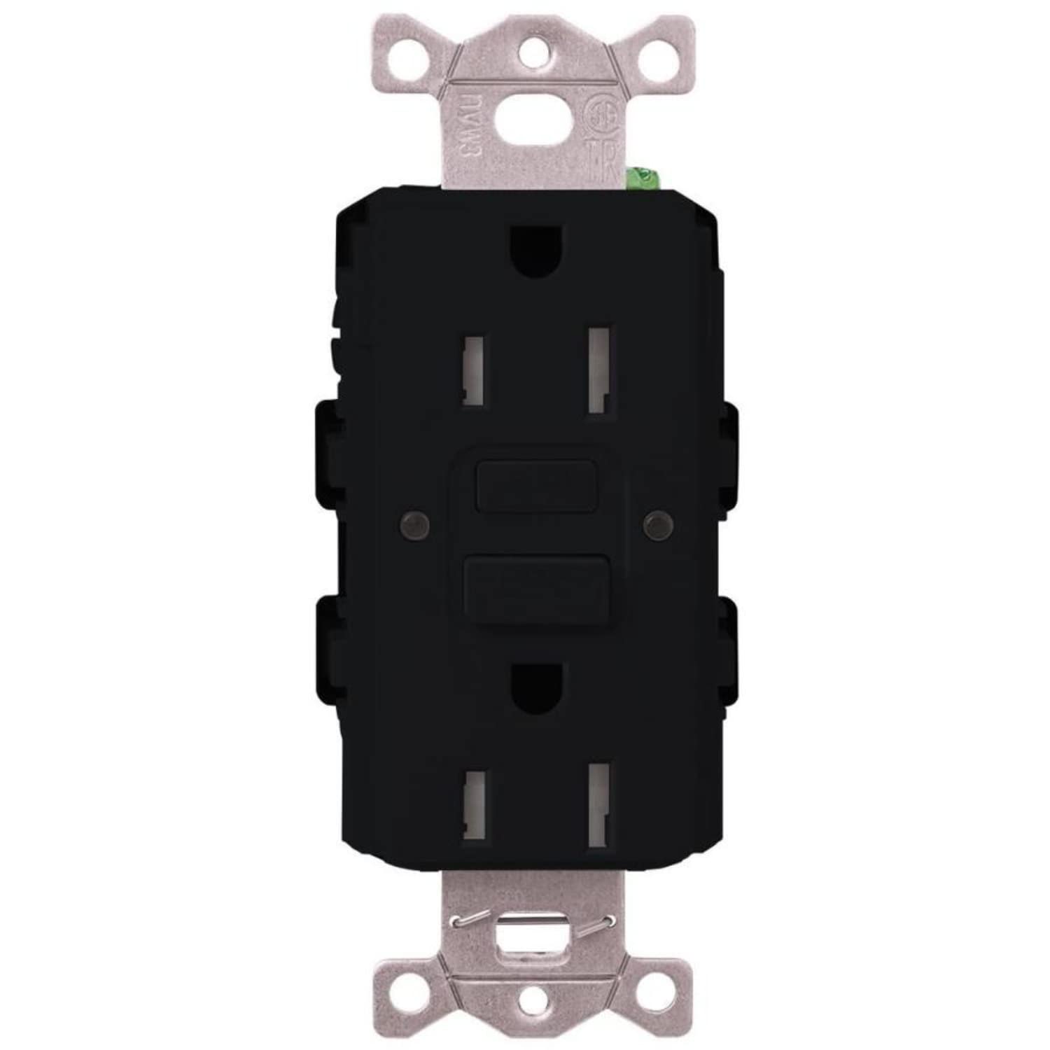 LutronSCR-15-GFST-MN Claro Satin Colors 15-Amp Self-Testing Receptacle, Midnight