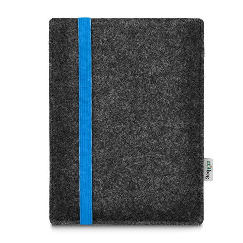 stilbag S de Reader Funda Leon para Amazon Kindle Oasis (9. Generación), Fieltro Antracita  Cinta de Goma Azul