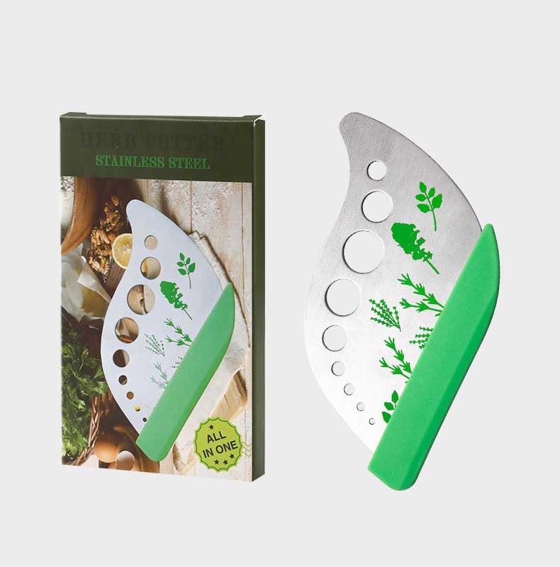 Herb Stripper, Green 9 holes Stainless Steel Kitchen Herbs Leaf Stripping Tool, Metal Herb Peeler for Kale, Collard Greens, Thyme, Basil, Rosemary Stripper