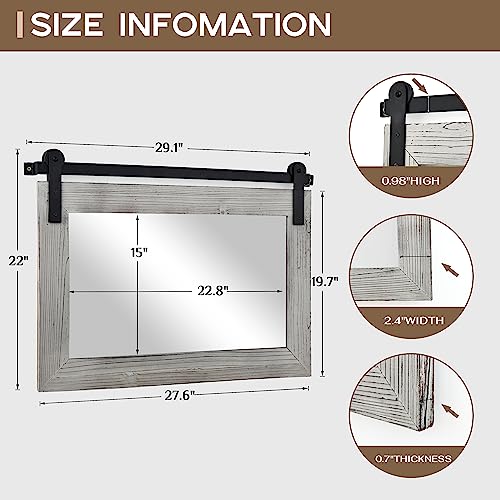 Image of COGOOD Farmhouse Bathroom Mirrors for Over Sink - 22 x 30 Grey