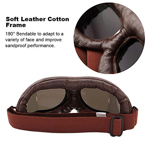 Image of Peicees Vintage Helmet Goggles Motorcycle Goggles Bike Motorcross Pilot Goggle