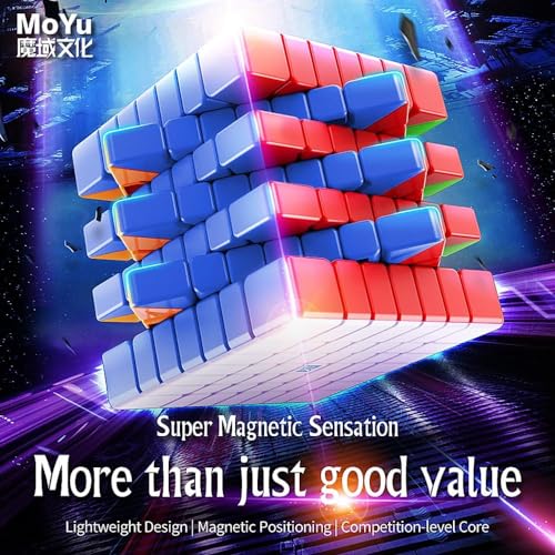 XMDCuber Moyu Meilong 7M Speed Cube 7x7 Magnetic Stickerless, Meilong 7x7 M V2 Magnetic 7x7x7 Magic Cube