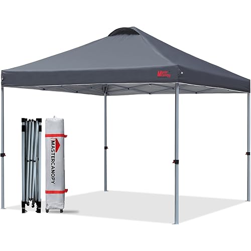 MASTERCANOPY Durable Ez Pop-up Canopy Tent with Roller Bag (10x10, Dark Gray)