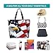 Famame American Flag Eagle Canvas Tote Bag Large Women Casual Shoulder Bag Handbag Reusable Multipurpose Shopping Grocery Bag For Outdoors