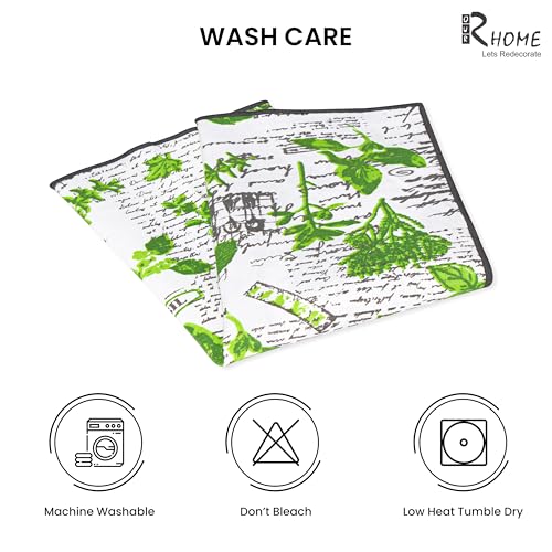 Image of R home Cotton Table Napkins Set of 6 Reusable Washable Cloth Napkins for Dining Table, Dinner, Parties, Kitchen & Cocktail Use Thick Durable Long Lasting Fabric (Basil, Set of 6)