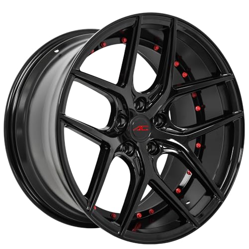 AC Wheels Divino Gloss Black Red Rivets