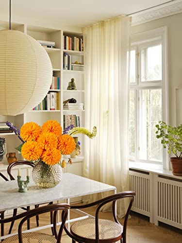 Hollyone 4'' Large Artificial Chrysanthemum Flowers with 24.7'' Long Stem - Image 4