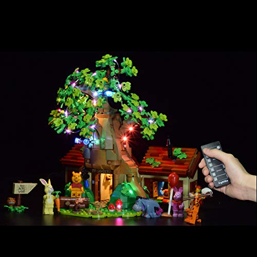 Kit de iluminación LED para Lego Winnie The Pooh modelo de luz LED compatible con Lego 21326 versión mejorada (versión de control remoto mejorada)