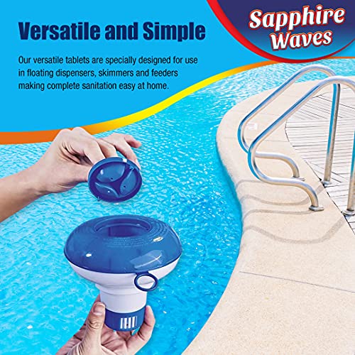 Sapphire Waves 1kg 50x20g Premium Chlorine Tablets for Hot Tubs & Swimming Pools