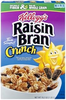 Kellogg's Raisin Bran Crunch Cereal, 18.2 OZ (Pack of 12)