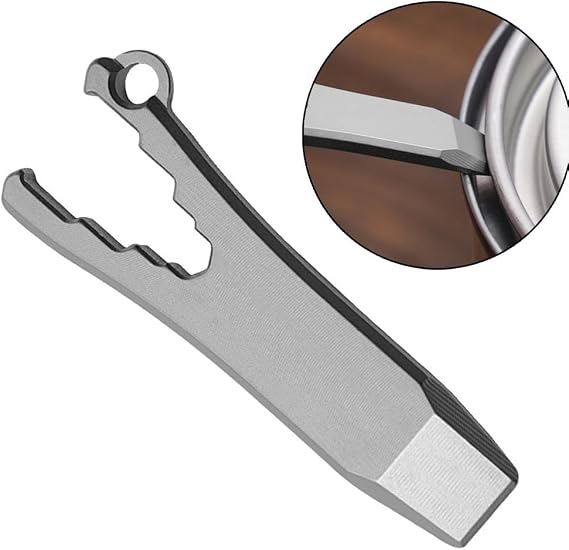 Versatile Titanium for CROWBAR Tool - for MINI Wrench Bottle Opener for Camping Hiking Survival - Ultralight Gear - Portable Pry Bar Screwdriver Keychain Accessory 4g