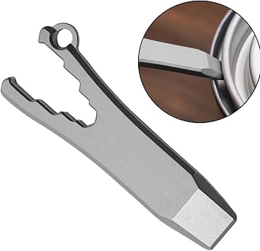 Versatile Titanium for CROWBAR Tool - for MINI Wrench Bottle Opener for Camping Hiking Survival - Ultralight Gear - Portable Pry Bar Screwdriver Keychain Accessory 4g