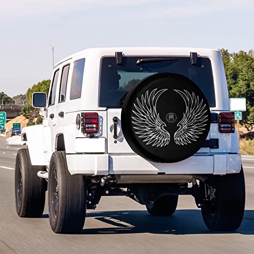 Image of Angel Wings Spare Tire Cover with Backup Camera Hole Wheel Tire Cover Fit Trailer, RV, SUV and Many Vehicle 17inch