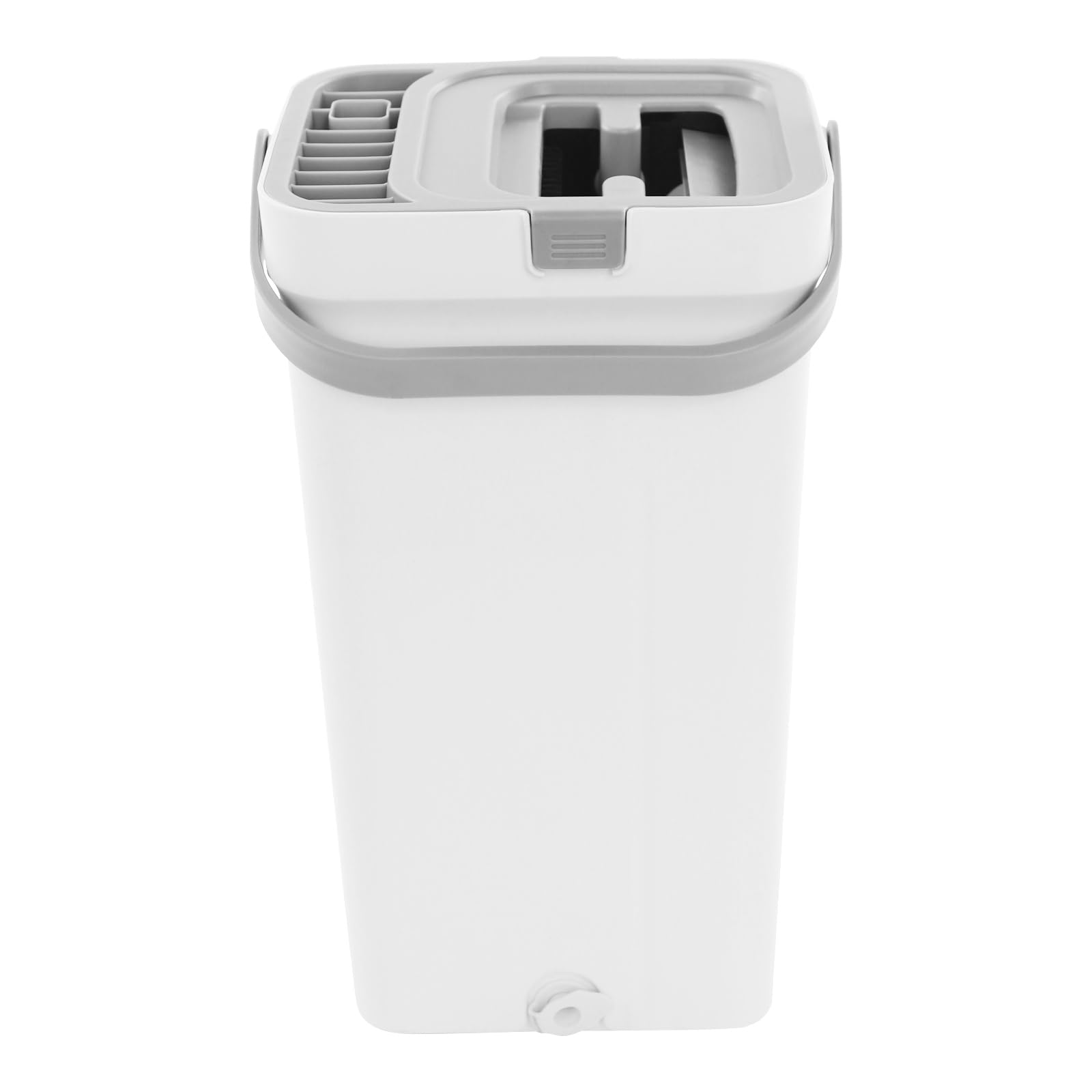 Set mocio con secchio, funzione strizzante, sistema a 2 camere, bianco