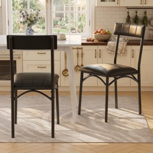 Image of Garvee Dining Chairs Set of 2, Upholstered Dining Room Chairs with Back | Upholstered, Ergonomic Backrest, Durable, Easy Assembly