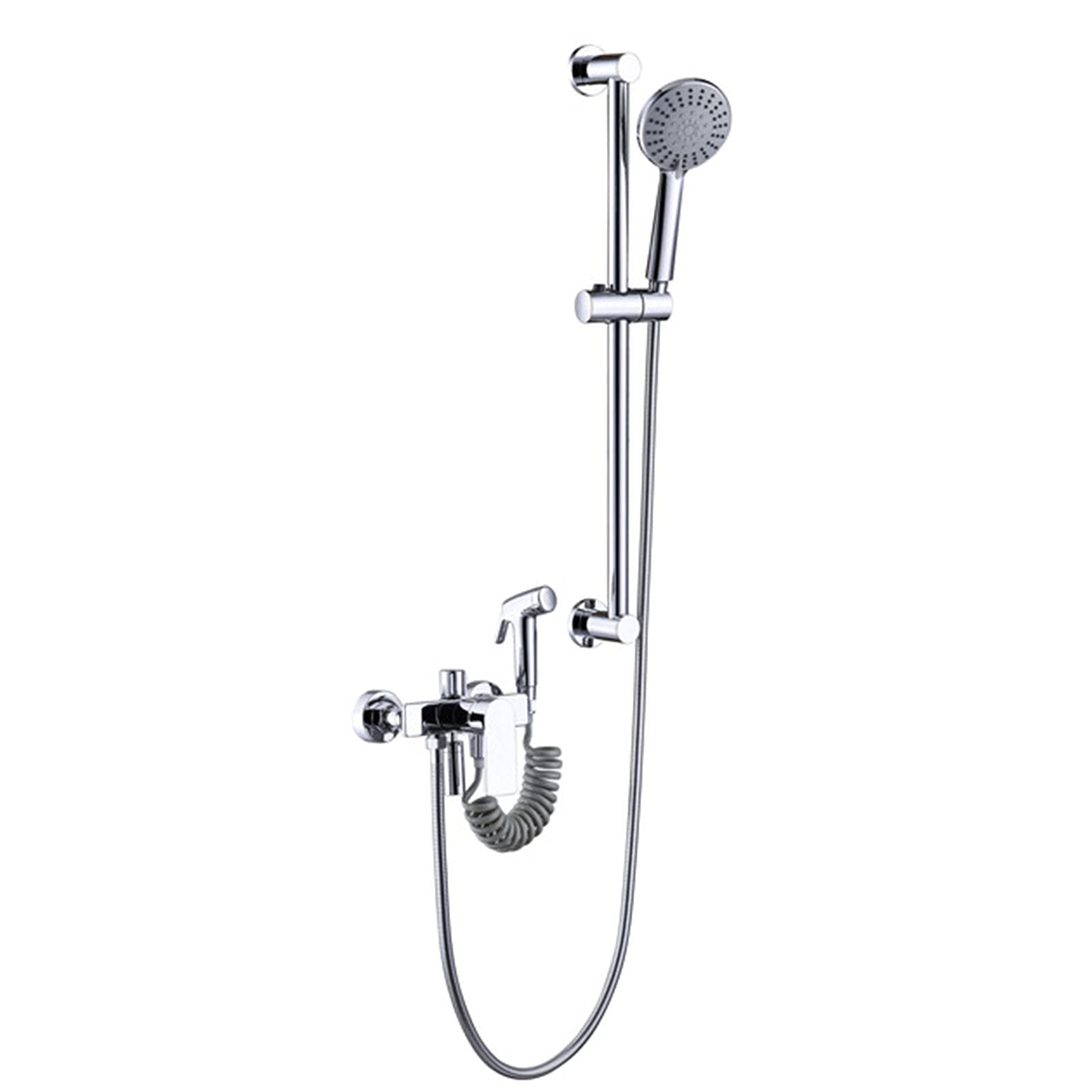 Mitigeur de baignoire à trois vitesses avec kit douchette à main chrome