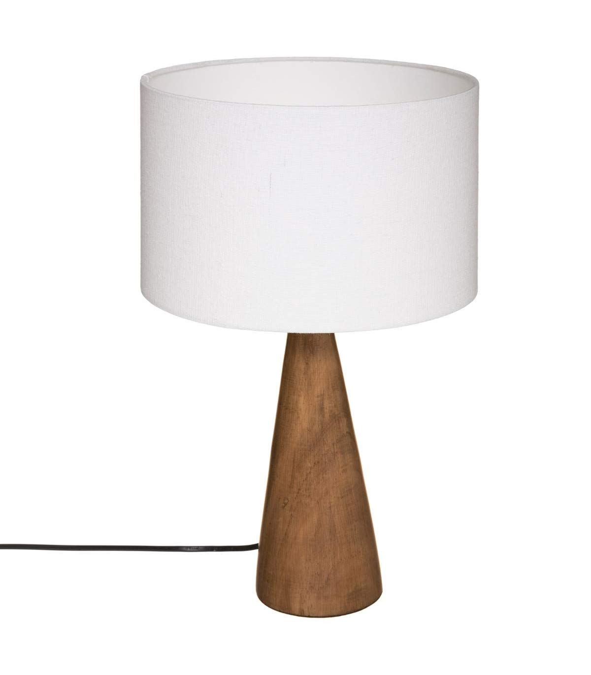 Lampada "Aina", legno e bianco H46 cm