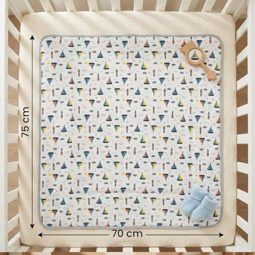 Image of Tinylane 100% Cotton Baby Blanket Cum Comforter, All Season Baby Blankets Newborn, Baby Blanket for 0-2 Years, Blanket for Newborn Baby, New Born Baby Essentials, Pack of 2 | (Boat & Star Print)