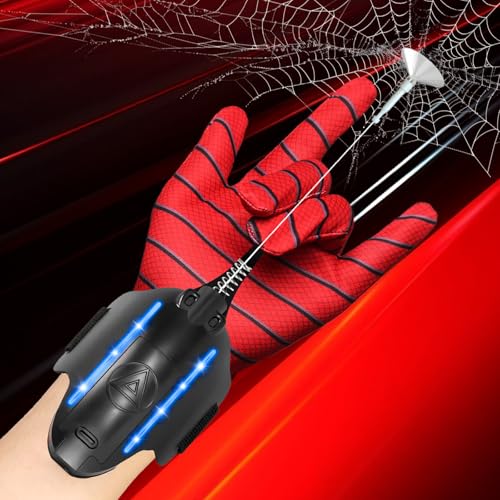 Bild: Lumhew Spider Web Shooter 3.0-2,8m automatischer Seil Launcher mit LED-Lichtern und USB-Ladung - Superheld Rollenspiel Spielzeug f�r Kinder und Cosplay (schwarz) (Macht die Lichter an) f�r 28,99 EUR bei amazon.de