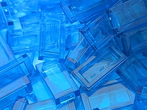 Accessori da costruzione, 1 x 2, colore: blu scuro-trasparente (blu trasparente), 100 pezzi per confezione - Lego - Immagine 2