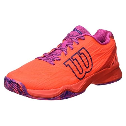 Wilson Damen Rush Pro 2.0 Clay Court Tennisschuhe, Orange (Fiery Coral/Fiery Red/Rose Violet)