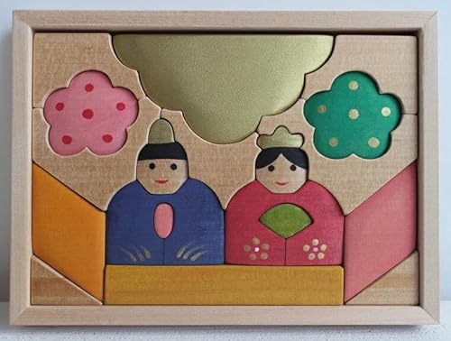 手作りの木工パズル 雛