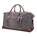 PRASACCO Duffel Bag Canvas Weekend Bag Unisex Gym Bag Carry on Travel Tote Gray