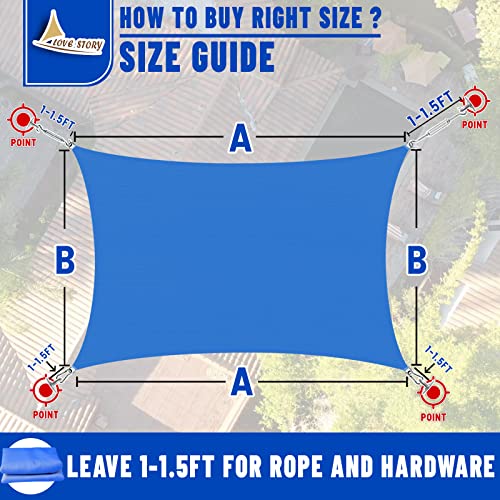 Love Story 12' X 12' Square Blue Sun Shade Sail Canopy Awning For Outdoor Patio Garden Backyard #TOP1