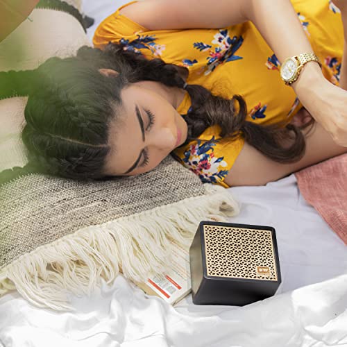 Image of Deciwood 5W 5.0 Clef Wooden Bluetooth Speaker, 1200 mah Battery, Supports -FM,USB, SD Card, Wooden Finish Body (Black)