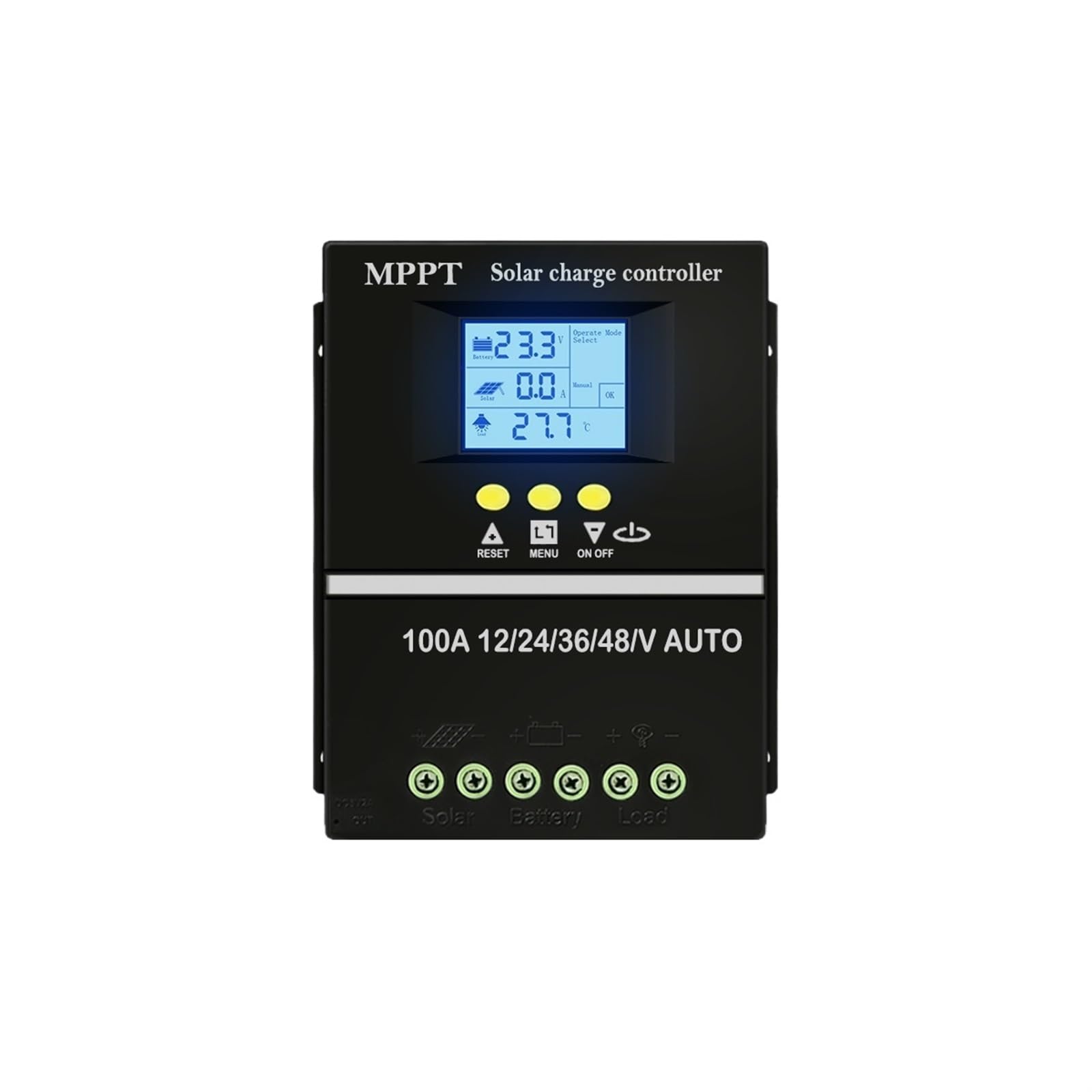 MPPT Solar Charge Controller 100A/80A 12V/24V/36V/48V Automatic Photovoltaic Solar Battery Charger for Lead-Acid/Lithium with LCD Display(60A)