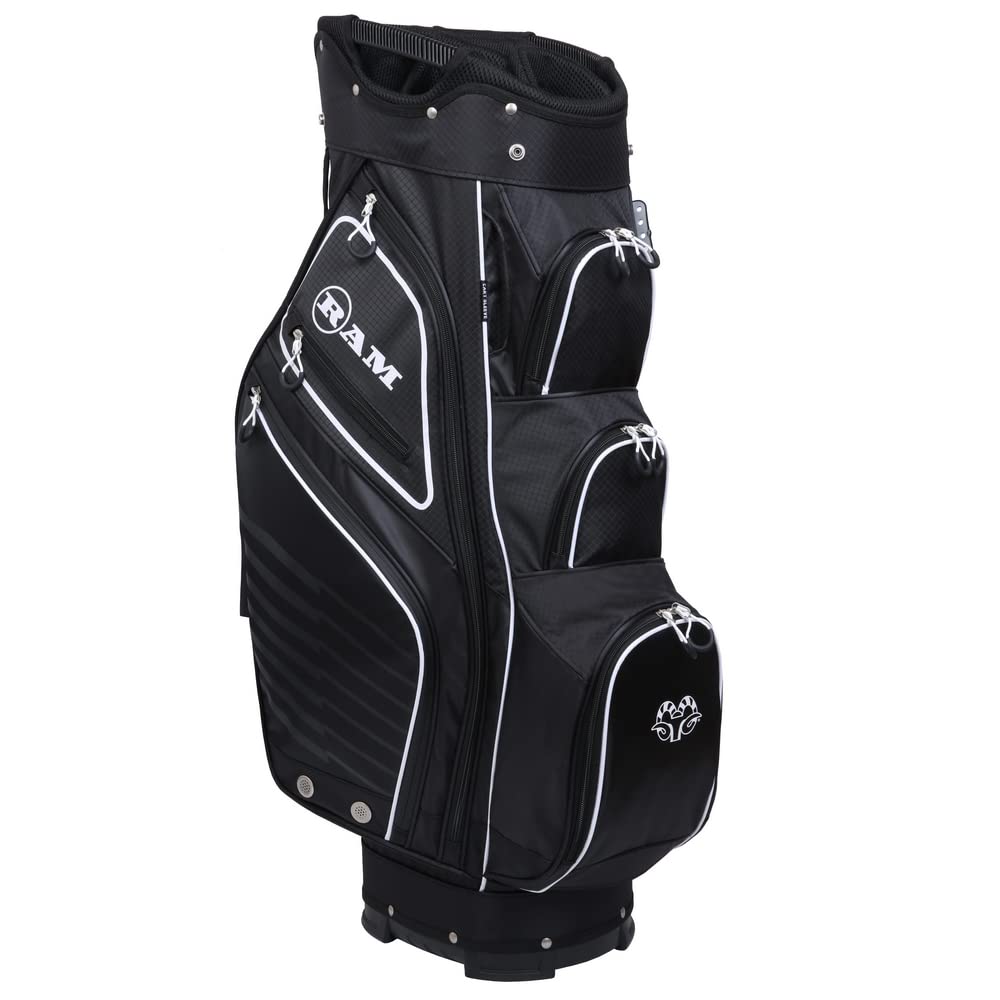 Ram Golf Bolsa ACCUBAR para Buggy/Carrito DE Golf con Sistema Divisor DE 14 VÍAS DE Longitud Completa, Negro