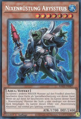 Nixenrüstung Abyssteus (V.3) RA03-DE007 Secret Rare Deutsch Boosterfrisch 1. Auflage - Quarter Century Bonanza - mit ReCollectibles-Versandschutz - für Yu-Gi-Oh!