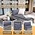 UDPATIO Modular Patio Furniture Set 5 Pieces Outdoor Sectional Couch with Glass Coffee Table, L Shaped Wicker Sofa Patio Conversation Set for Backyard Porch Balcony Grey