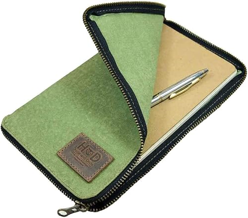 Hide & Drink, Funda de diario con cremallera para cuaderno Moleskine de tamaño L, funda Cahier, cuaderno no incluido, hecho a mano, lona encerada
