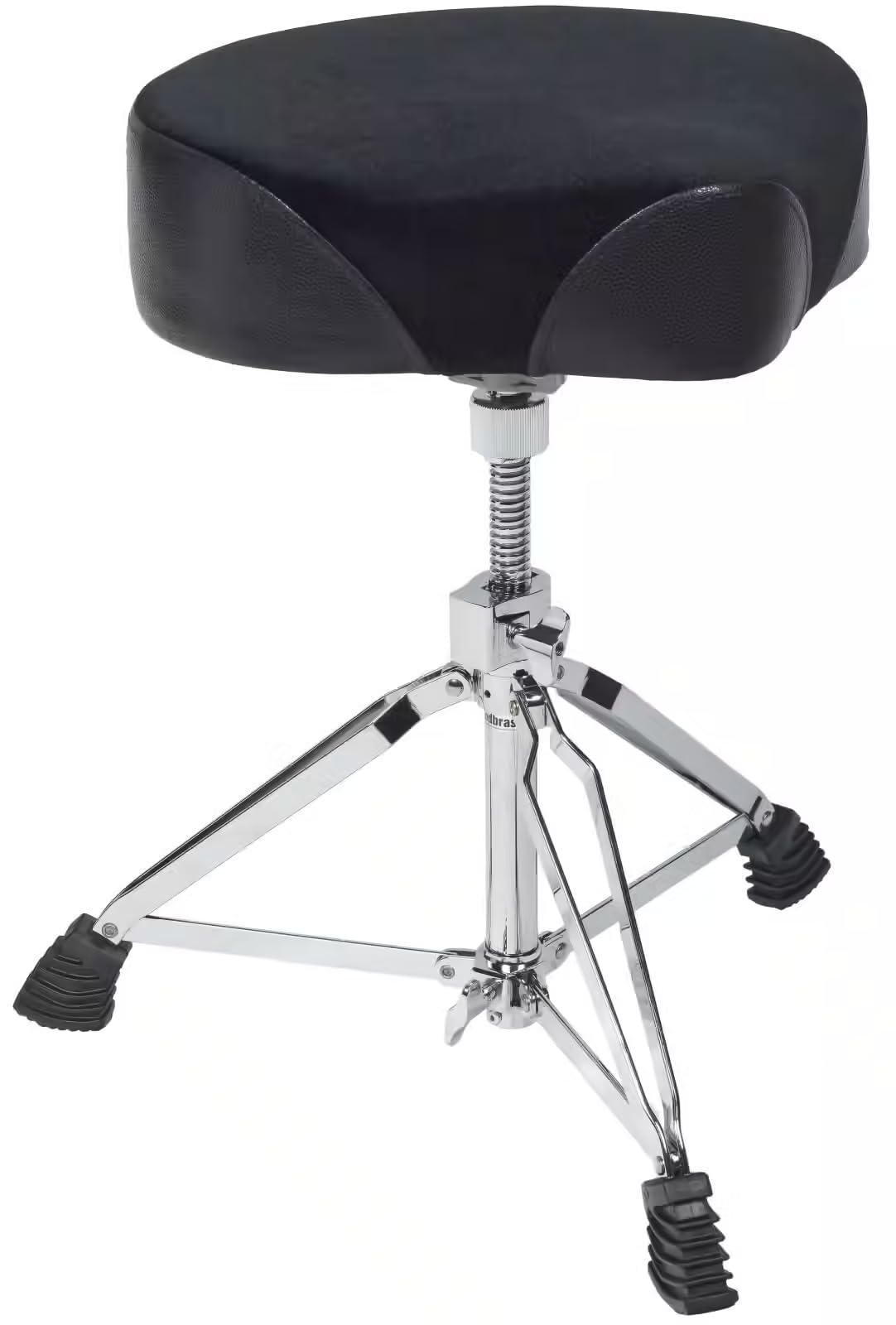 WOODBRASS NYX DT‑1500M - Asiento de batería - Asiento para moto cómodo, altura ajustable 520-650 mm, espuma de alta densidad 120 kg/m³, doble base estable, soporte hasta 120 kg - percusión, estudio