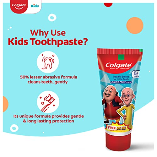 Colgate-Kids-Motu-Patlu-Anticavity-Bubble-Fruit-Flavour-Toothpaste-Cavity-Protection-Enamel-Protection-80g